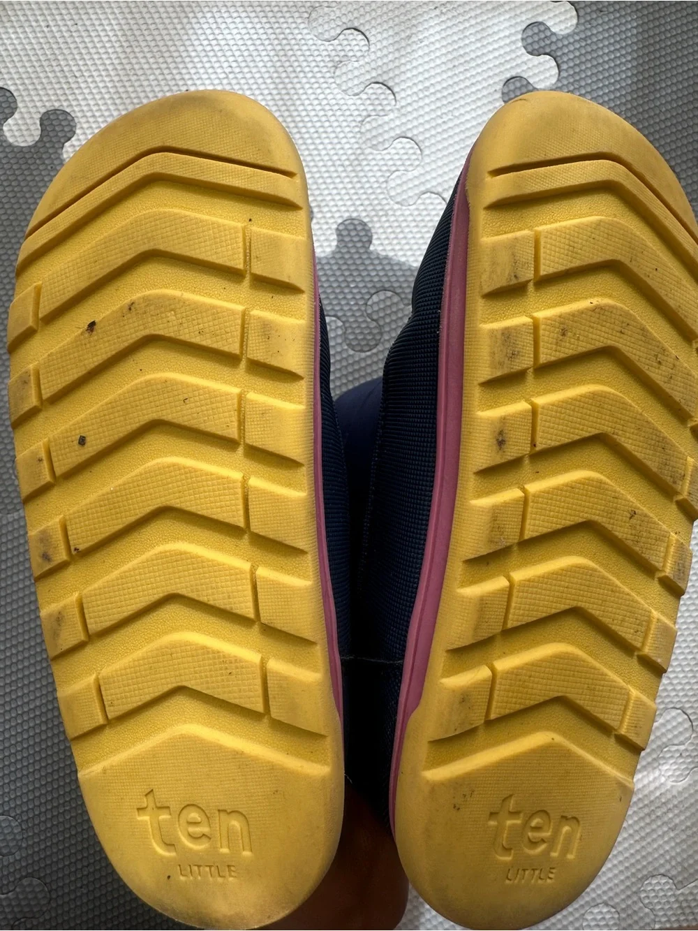 Children's Navy Winter Snow Boots with Pink Accents